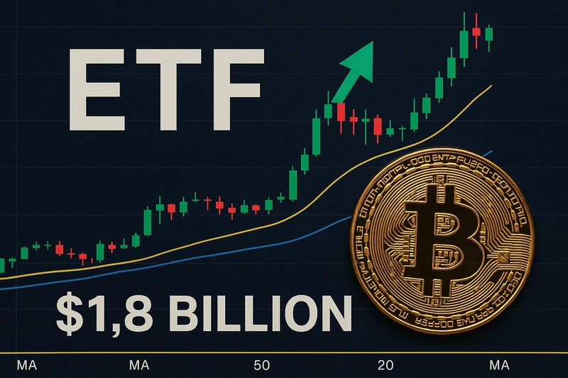 Yhdysvaltain spot-bitcoin-ETF:t menestyvät vahvasti 1,8 miljardin dollarin sisäänvirtauksella